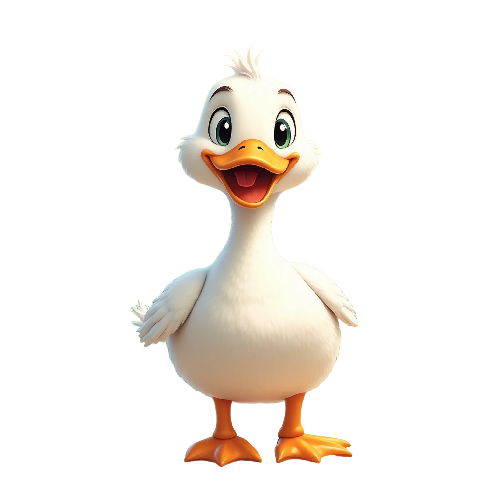 Adorable Cartoon Duckling